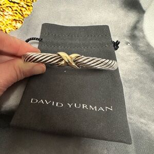 David Yurman Silver and Gold Bracelet 7mm